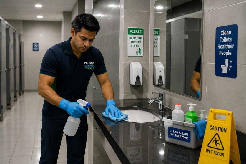 Public toilet cleaning